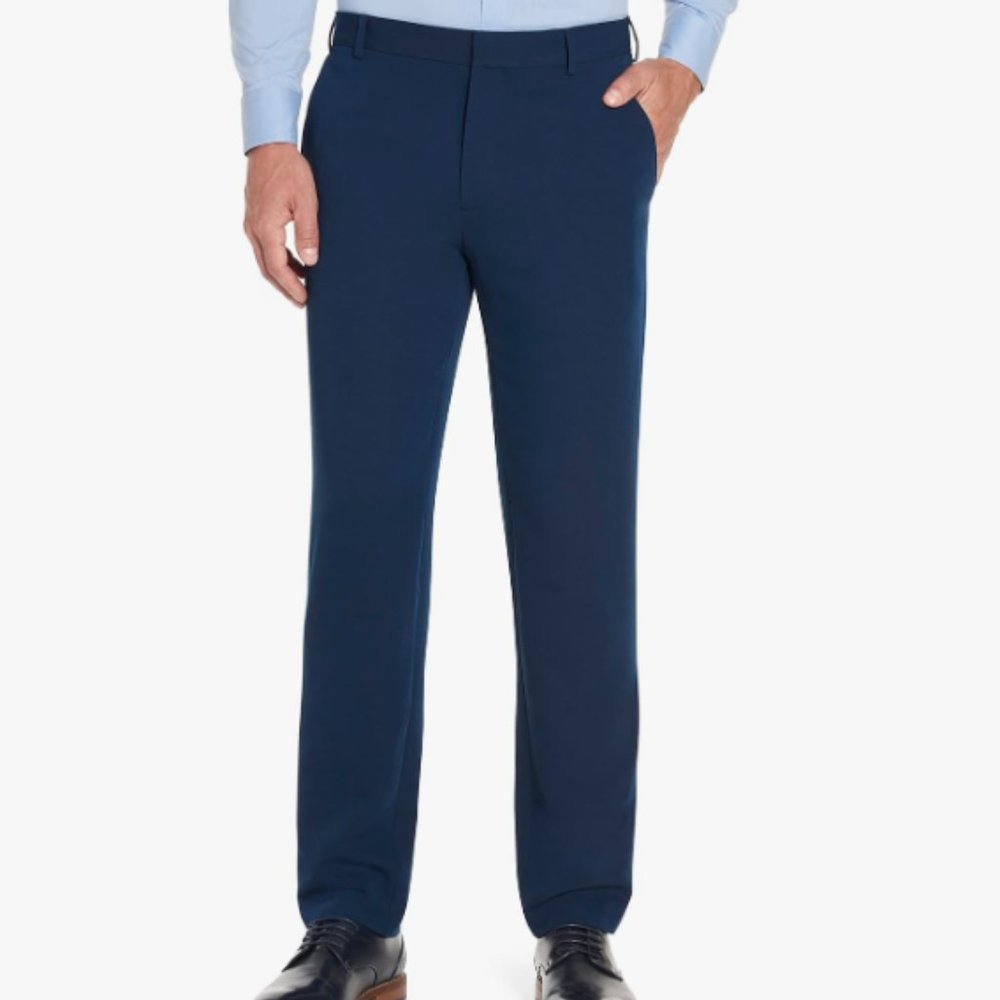 Van Heusen Men's Ultra Flex Classic Fit Flat Front Pant - 36x30 - Ice Blue